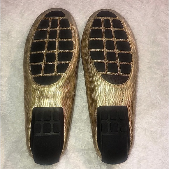 RALPH LAUREN (CARLEY) LEATHER LIZARD PRINT FLAT MOCCASIN DRIVERS 🤩 - Picture 2 of 12